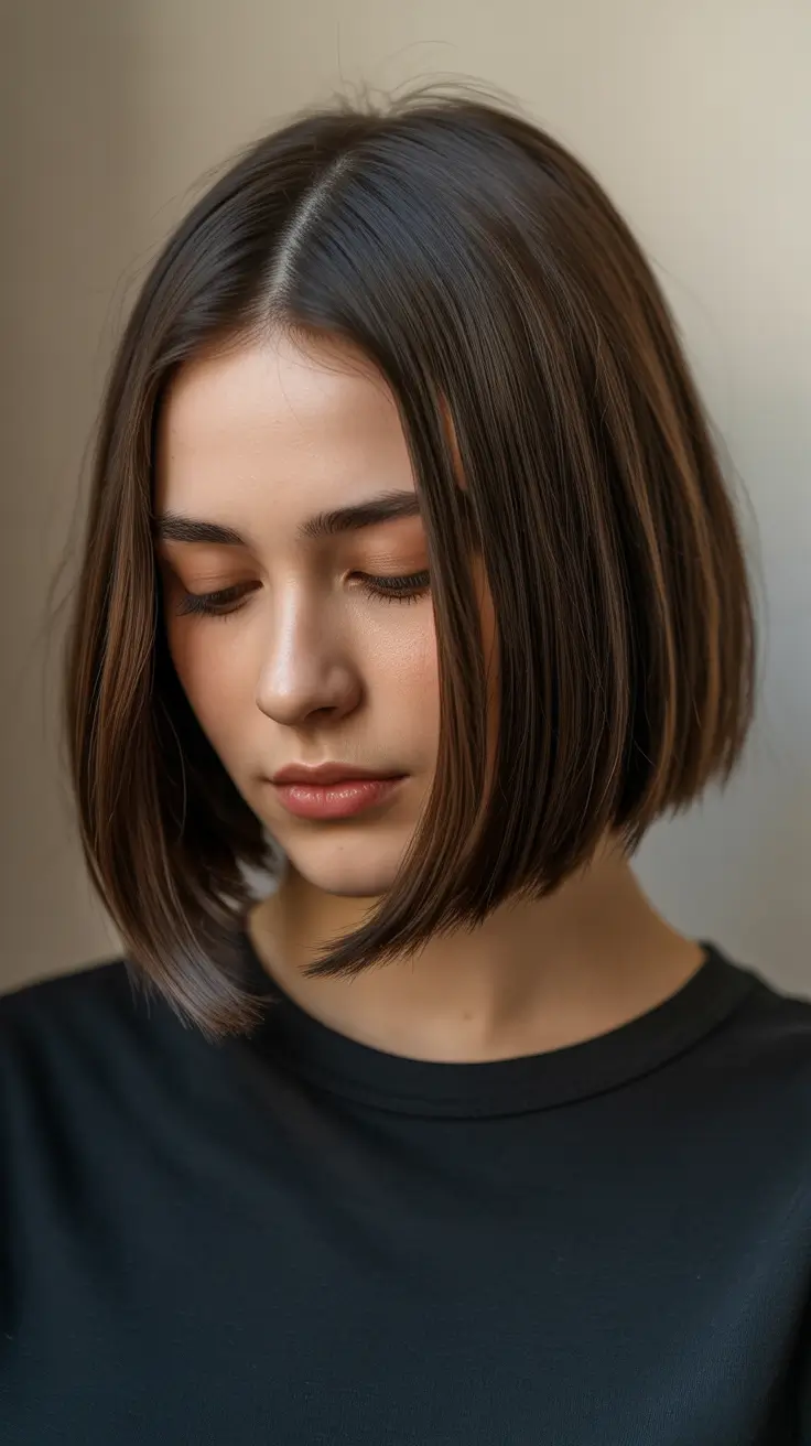 lob haircut straight Classic Straight Lob with Minimalist Shine