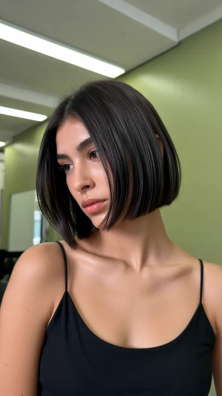 lob haircut straight Glass-Cut Precision Lob