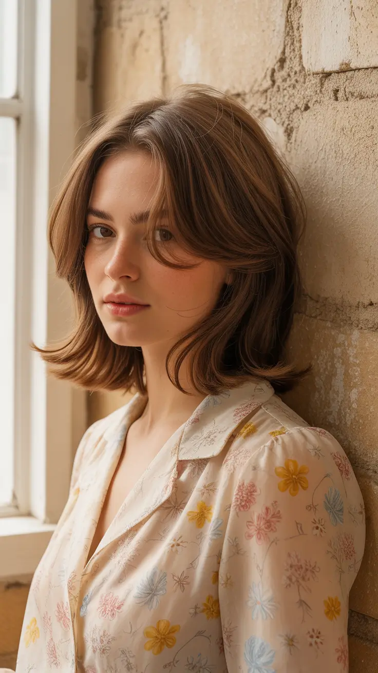 lob haircut with bangs French Layers with Side Bangs