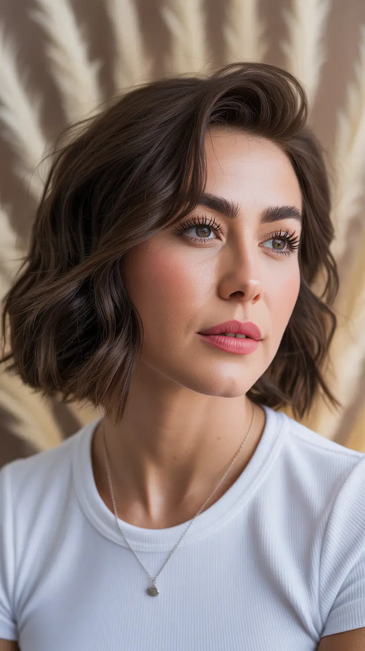 lob haircut with bangs Chic Side-Parted Volume