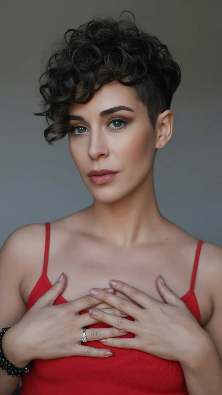 pixie haircut for women Curly Undercut Pixie