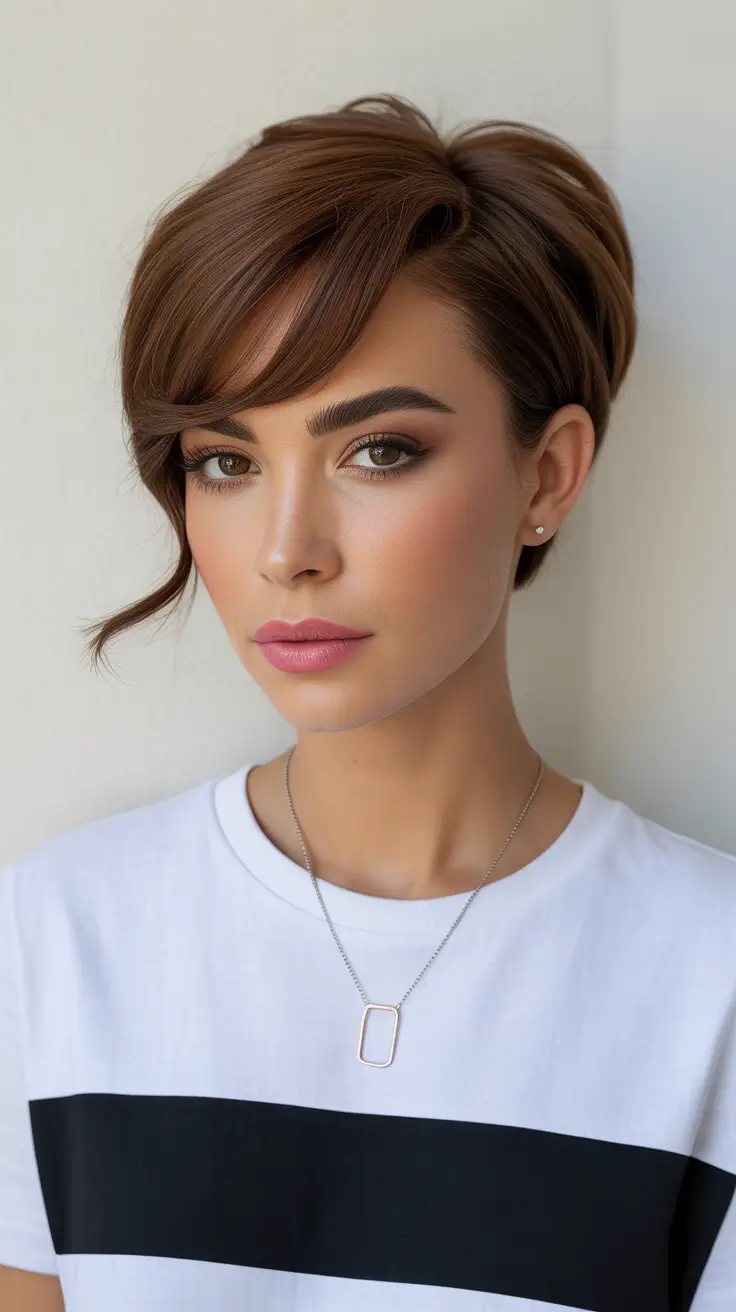 pixie haircut long Soft Long Pixie with Side Sweep