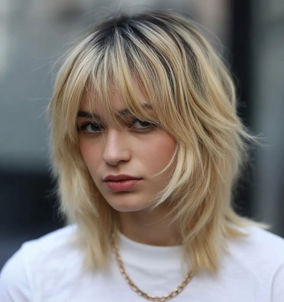 Trendy shag haircut 2026 Long Blonde Rockstar Shag