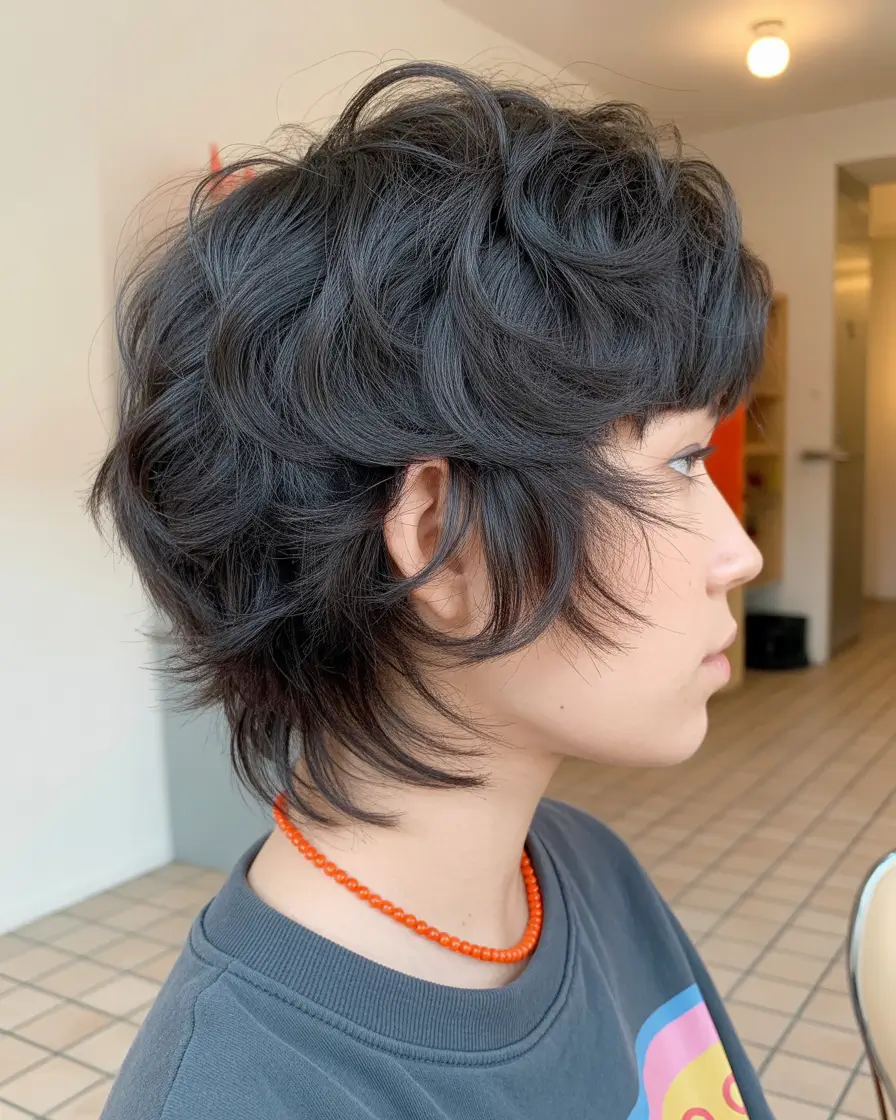 Trendy shag haircut 2026 Curly Wolf Shag