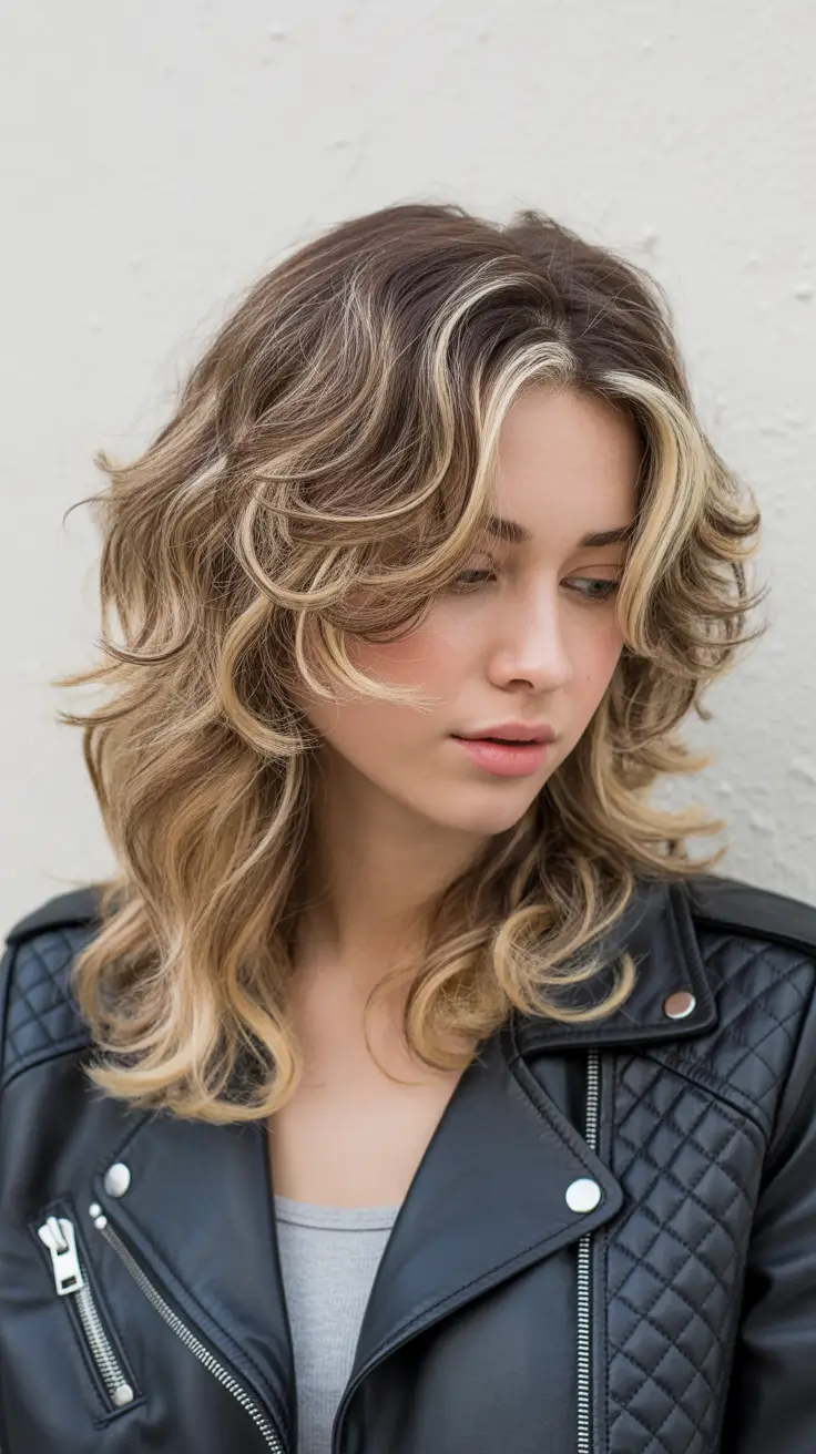 Trendy shag hairstyles 2026 Layered Bronde Shag With Natural Movement