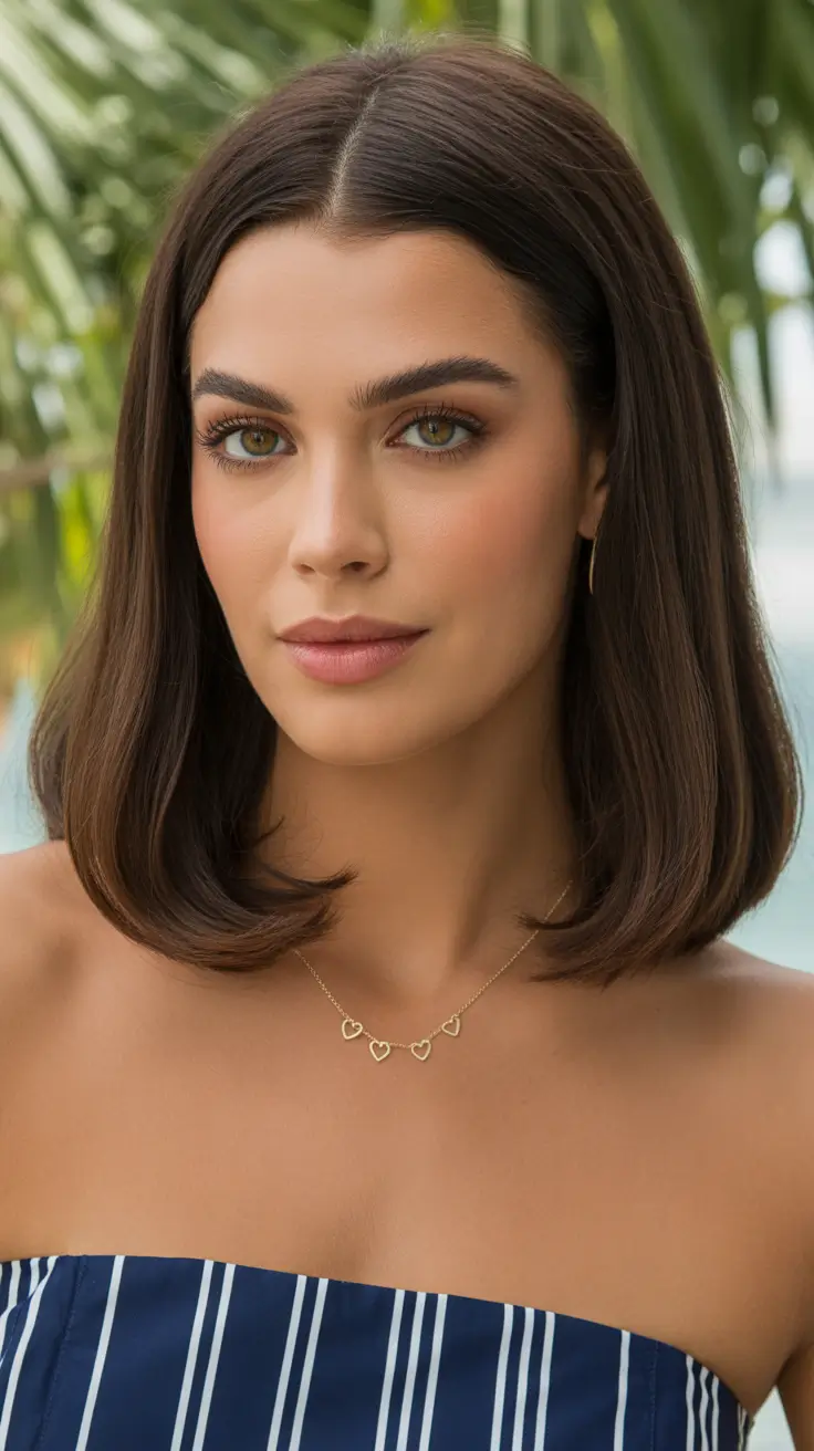 Trendy straight hairstyles 2026 - Glossy Shoulder-Length Contour