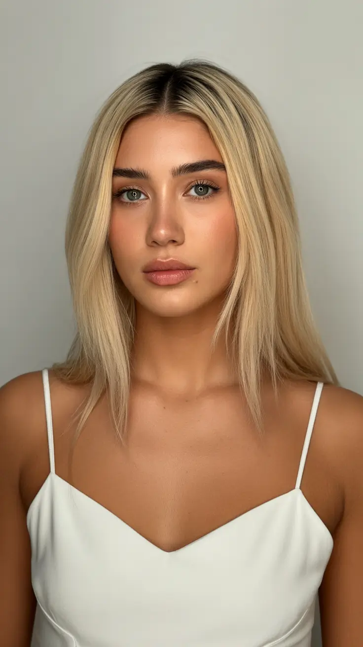 Trendy straight hairstyles 2026 - Light Blonde Modern Straight Cut