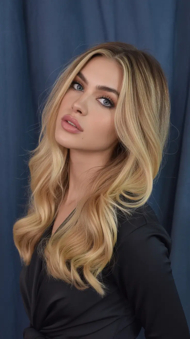bold spring balayage hair color 2026 Soft Golden Balayage With Face-Framing Light