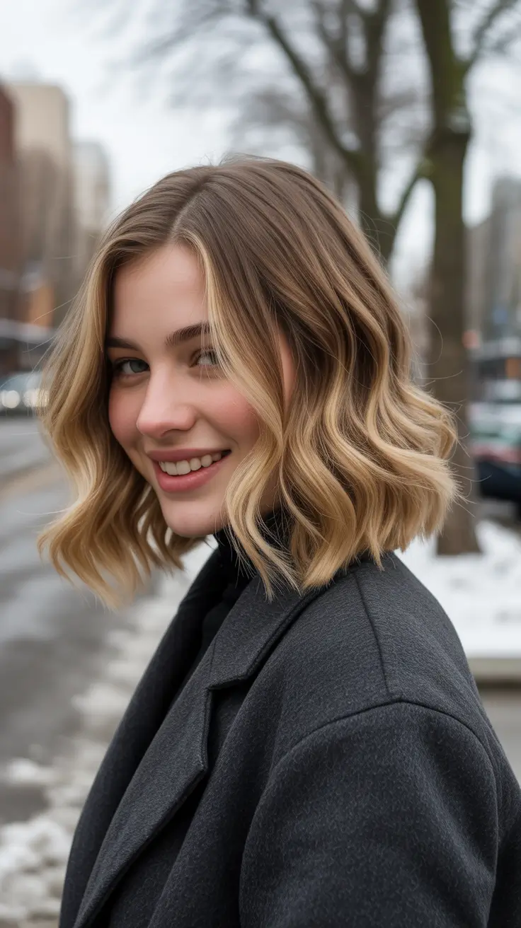 bold spring balayage hair color 2026 Soft Honey Balayage Bob With Warm Spring Glow