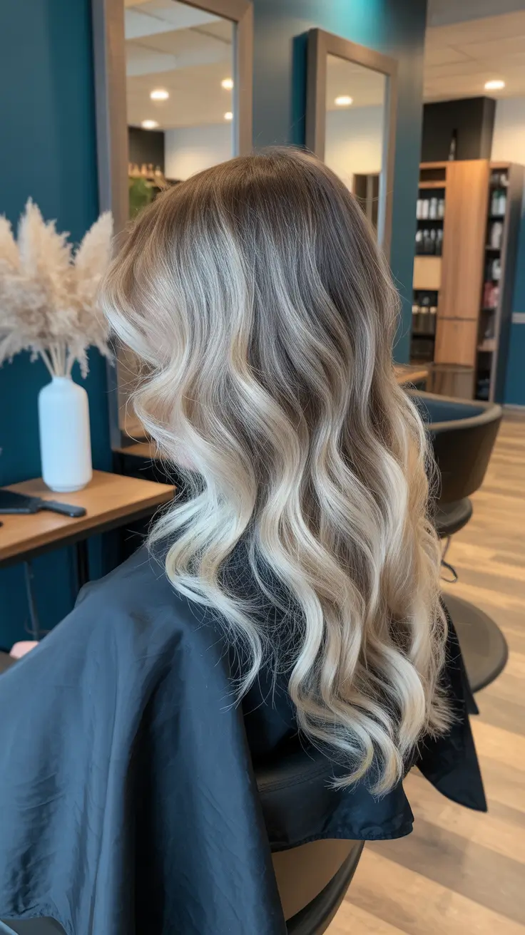 bold spring balayage hair color 2026 Ultra-Light Creamy Blonde Balayage Flowing Into Ombre Summer Ends
