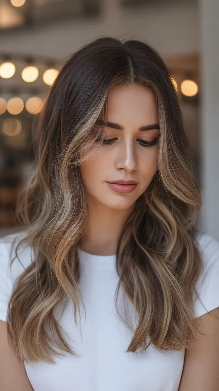 bold spring balayage hair color 2026 Medium-Length Balayage With Diffused Honey Highlights