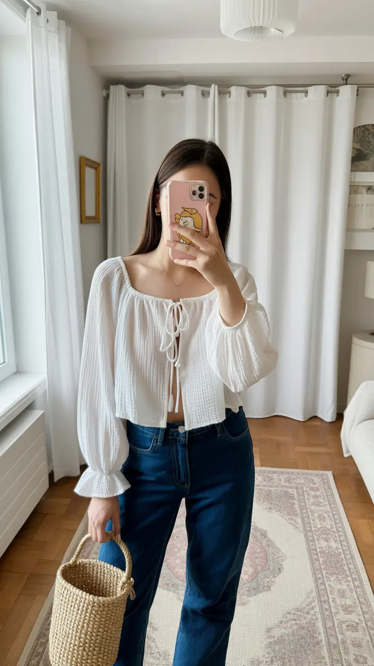 spring dinner outfits Soft Romance Meets Everyday Denim