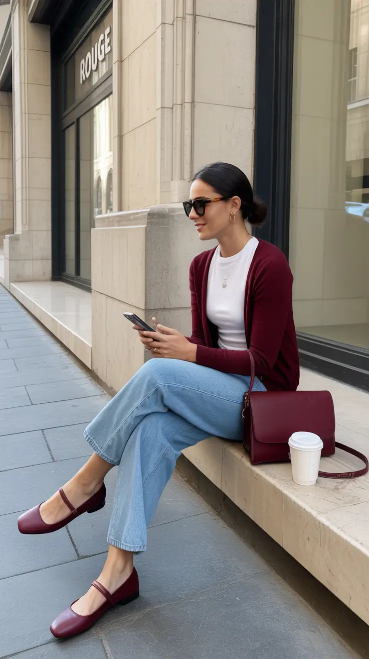 spring dinner outfits Burgundy Layers for Chilly Spring Evenings