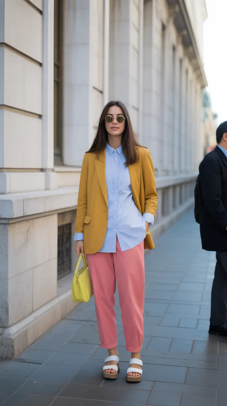 comfy spring outfits for women 2026 Sunlit Blazers and Soft Pastel Trousers