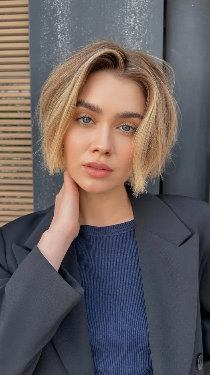 spring hair color on brown skin 2026 Golden Rooted Bob With Soft Spring Brightness