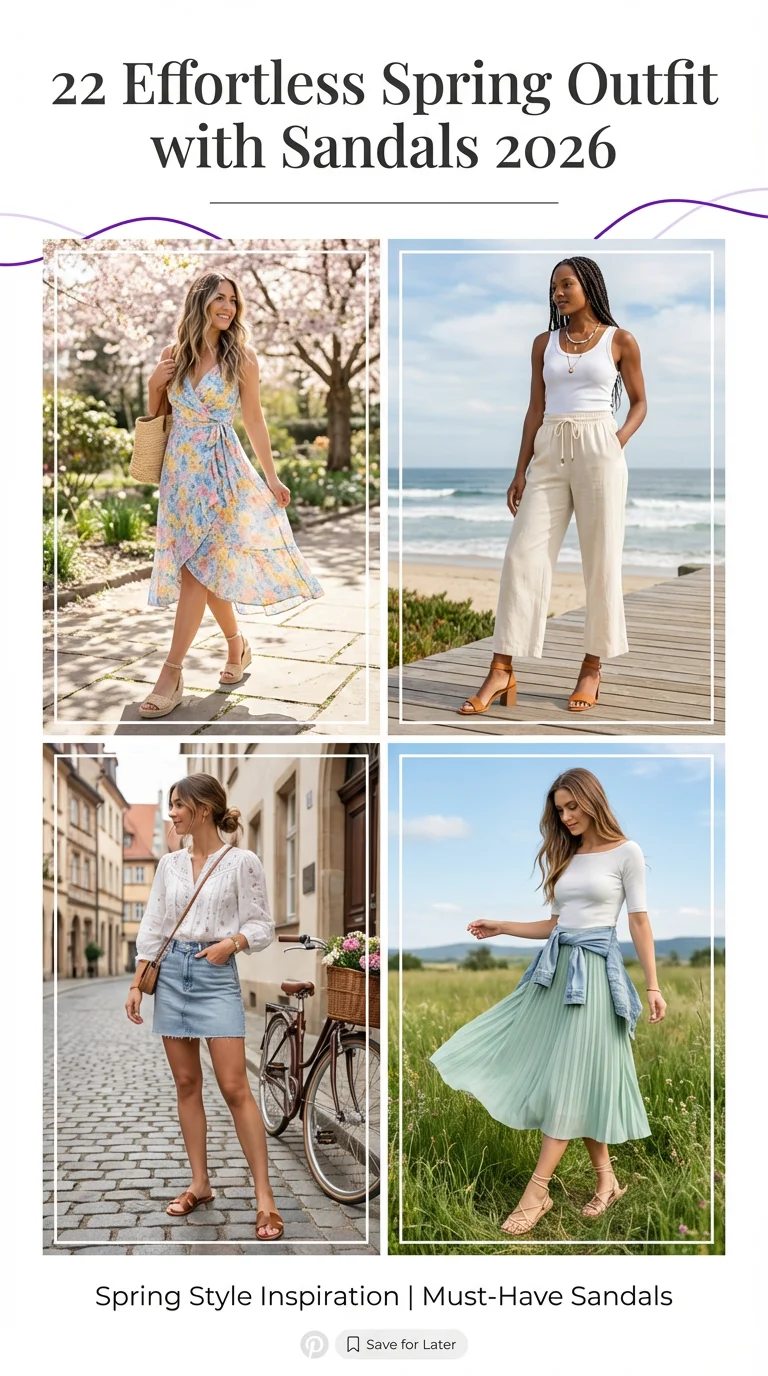 Effortless Spring Outfit With Sandals 2026: Fresh, Casual & Cute Seasonal Looks