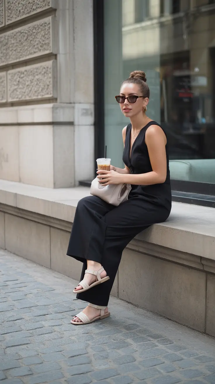 spring outfit sandals City Neutrals With Soft Sandals