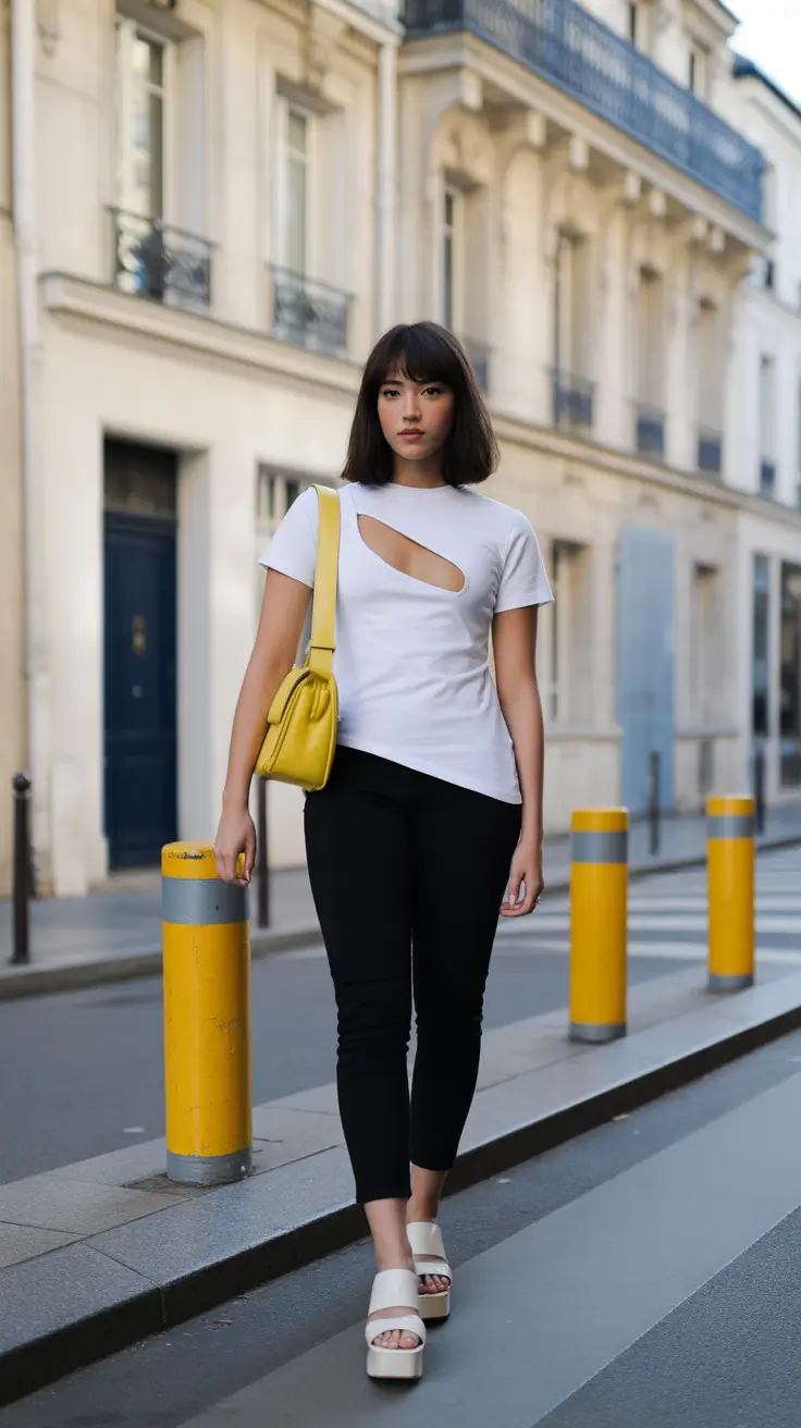 spring outfit sandals Cutout Minimalism With Soft White Platforms