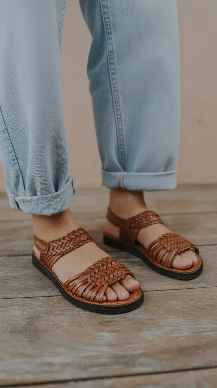 spring outfit sandals Woven Textures for a Soft Spring Mood