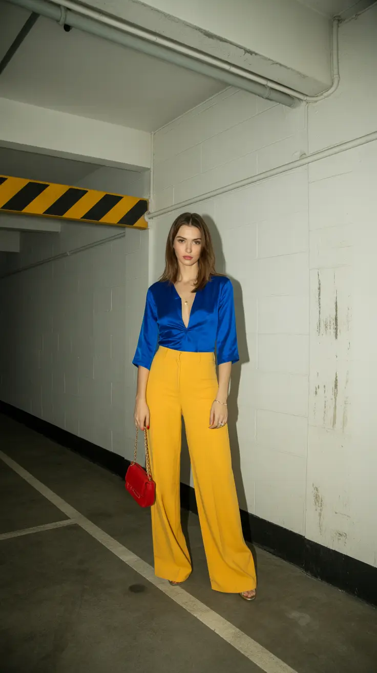 elegant casual spring outfits 2026 Color-Block Glamour for Brighter Spring Evenings