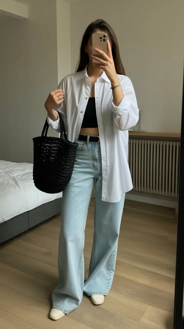 elegant casual spring outfits 2026 Crisp Shirt Styling for Relaxed Spring Days