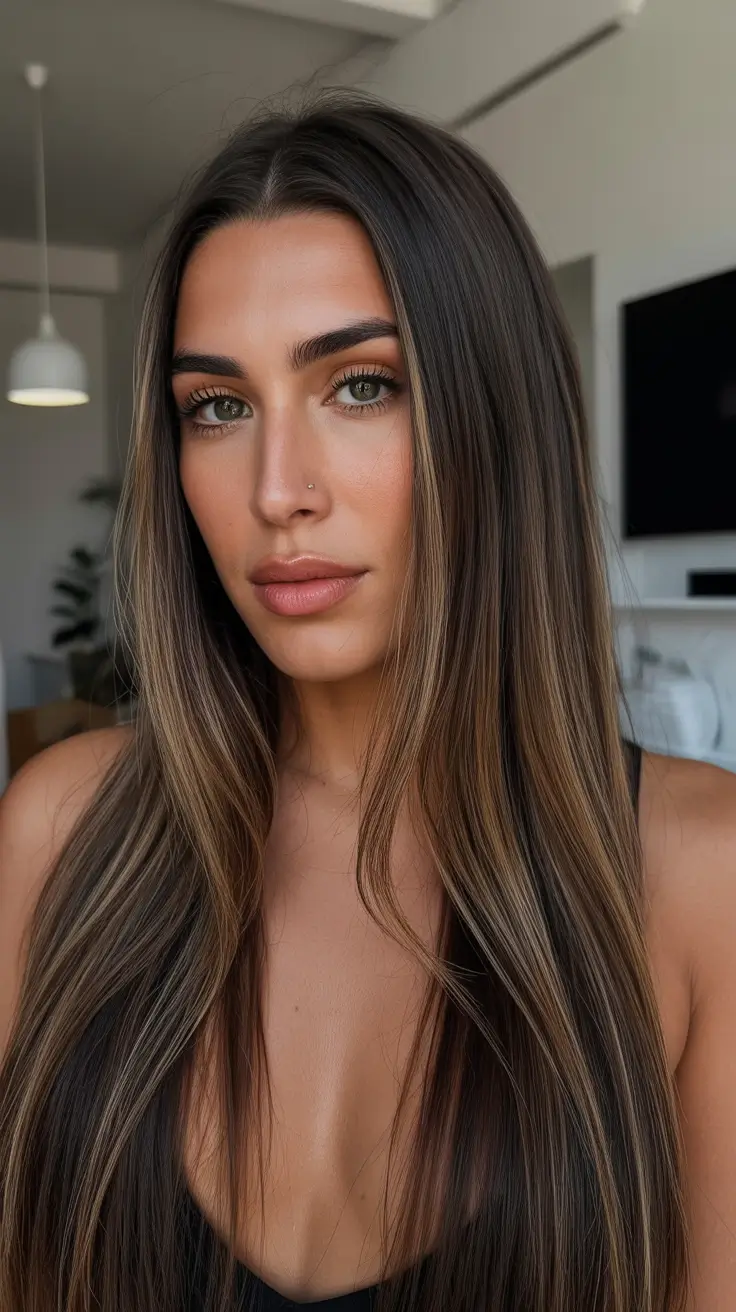 february hair color ideas 2026 Bronde Ribbon Balayage With Face Framing