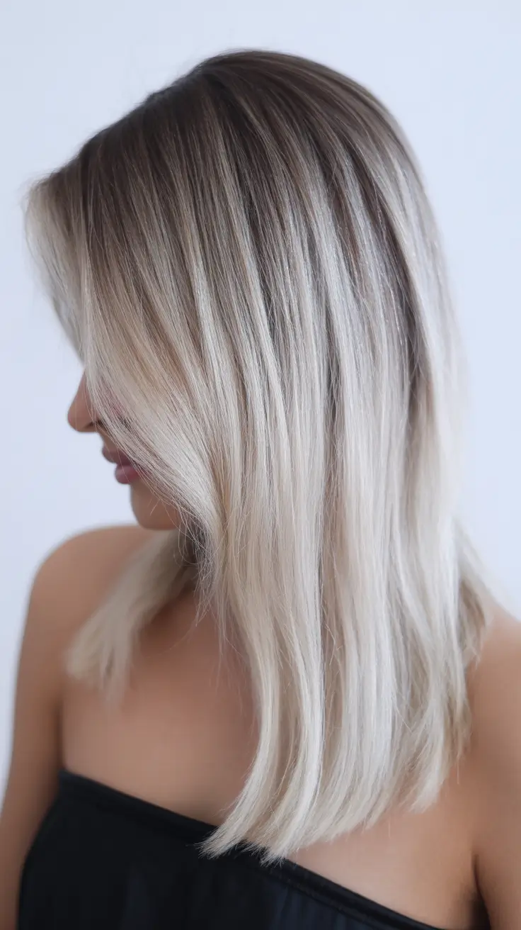 february hair color ideas 2026 Rooted Platinum Melt With Natural Falloff
