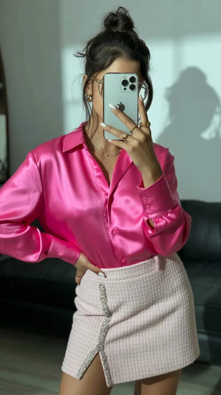 february hair color ideas 2026 Relaxed Brunette Top Knot With Soft Texture