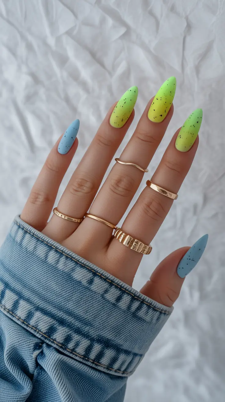 february nails ideas Frosty Speckles in Winter Pastels