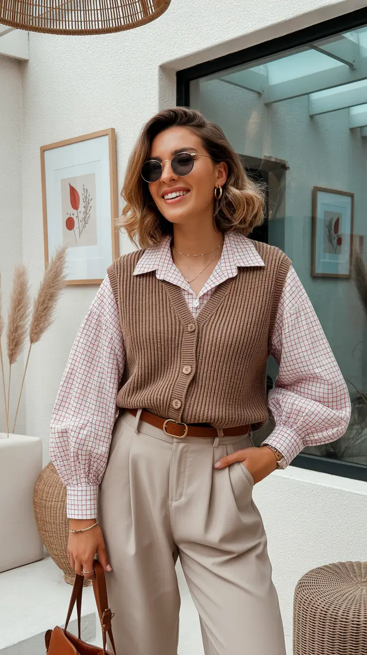 February outfits ideas 2026 Layered Neutrals With a Soft Academic Feel