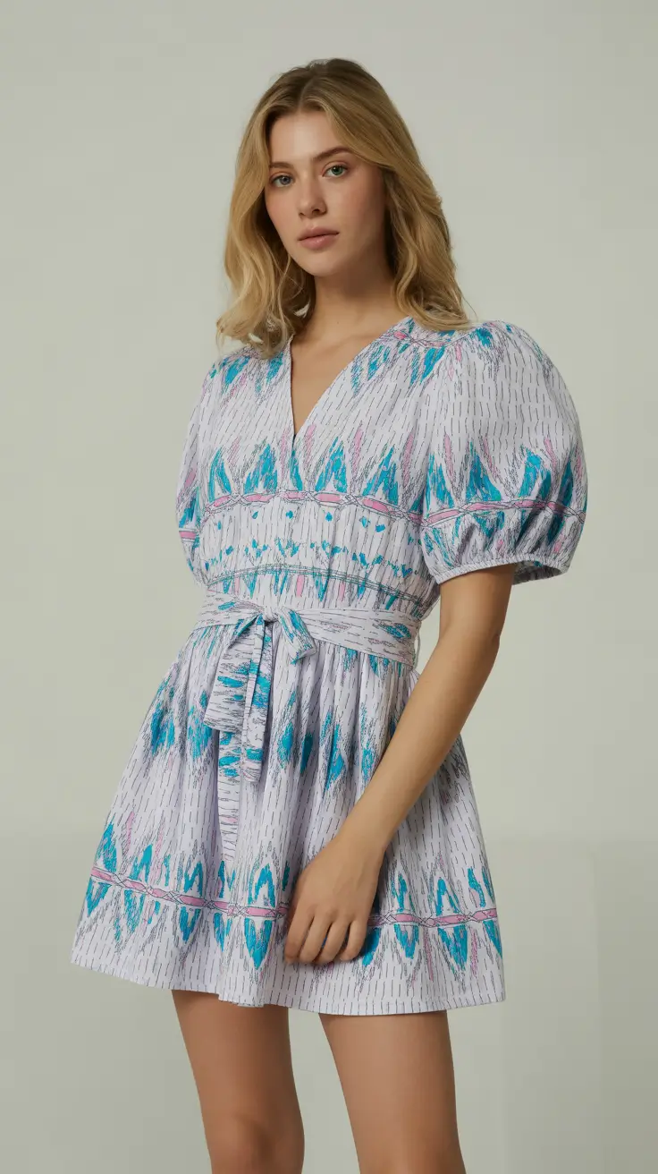 spring dress outfits 2026 Short Painted Pastels With Puff-Sleeve Energy