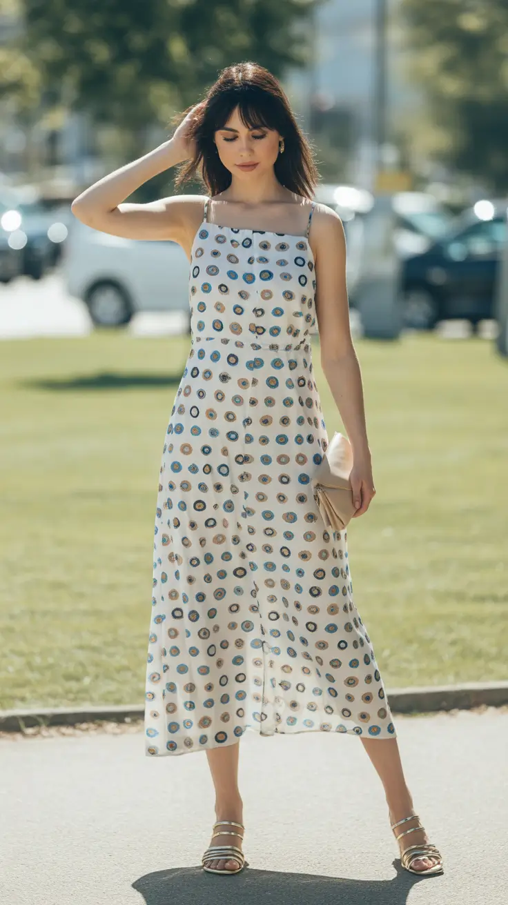 spring dress outfits 2026 Soft Circle Motifs With Understated Elegance