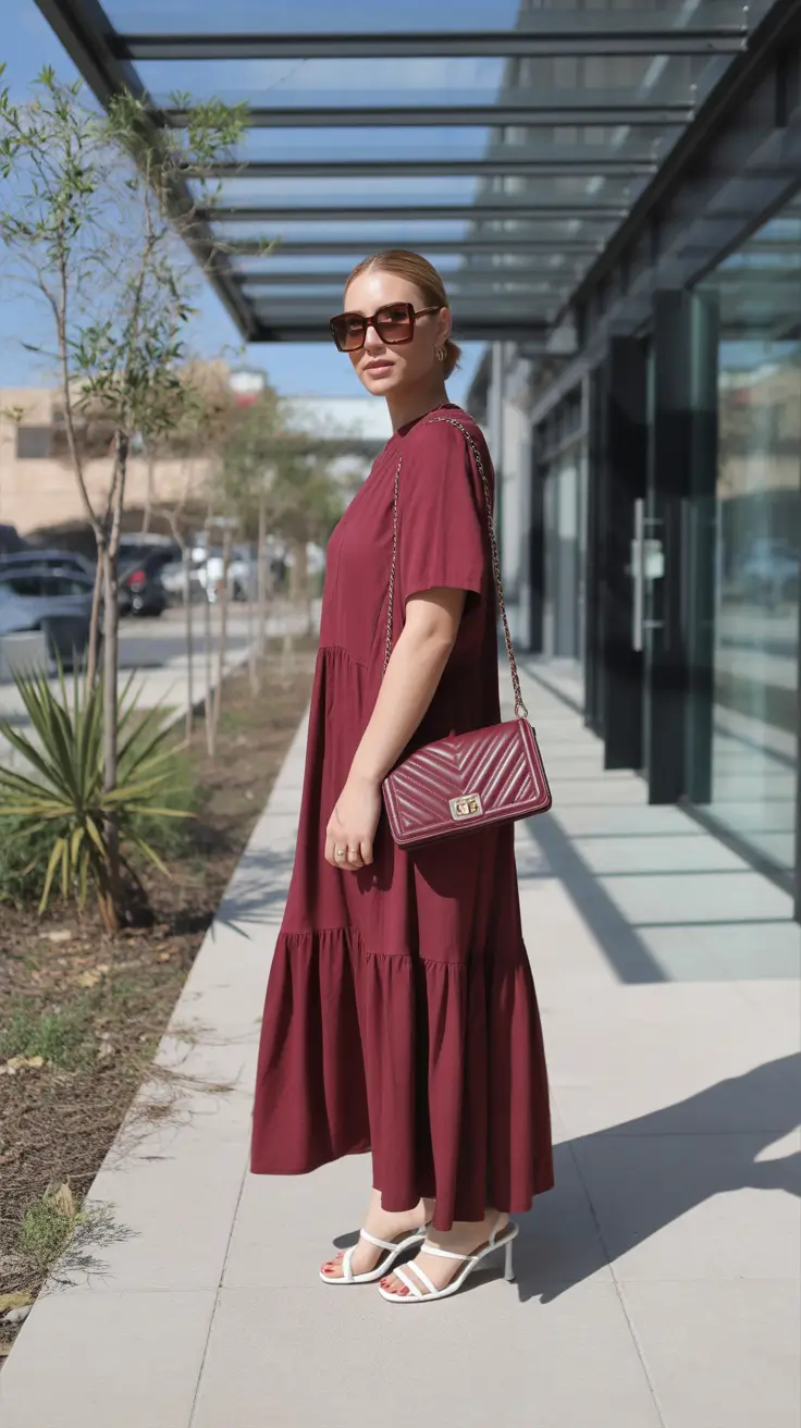 spring dress outfits 2026 Deep Berry Tiers With A Classy Minimalist Finish