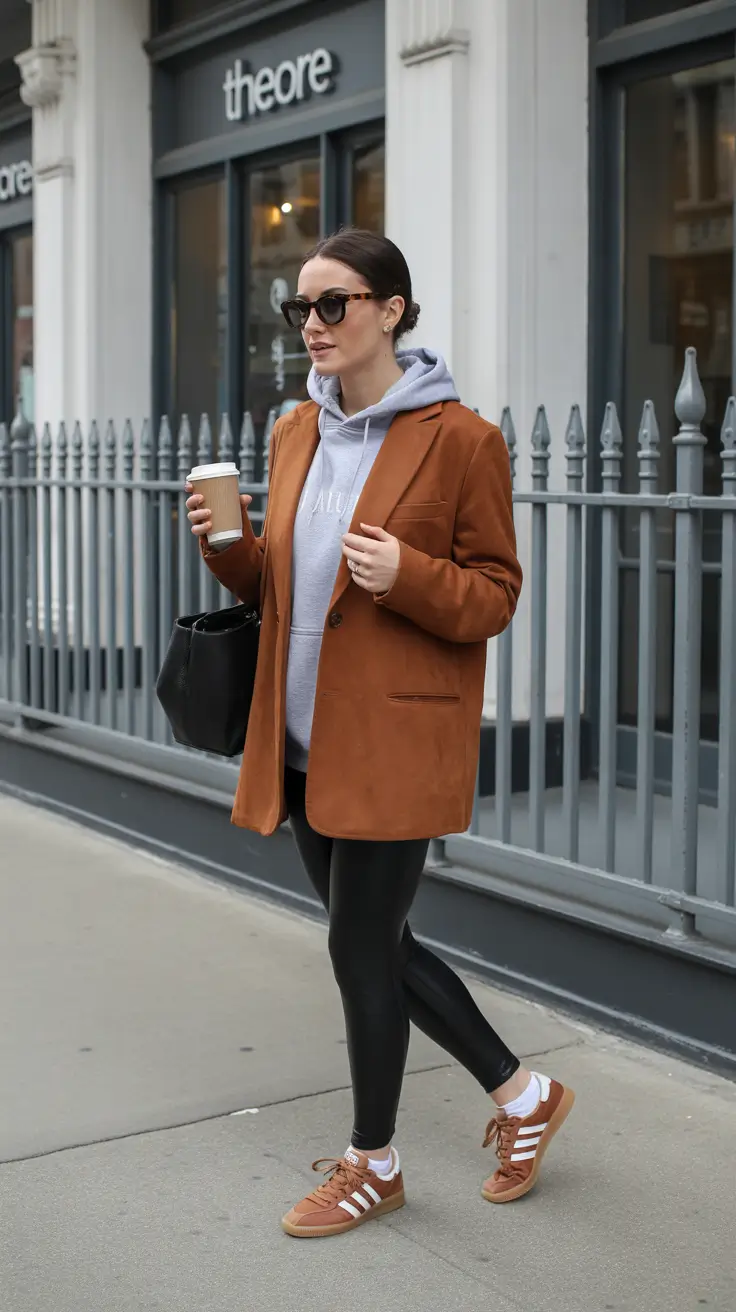 early spring outfits 2026 Sporty Casual Meets Elevated City Layers