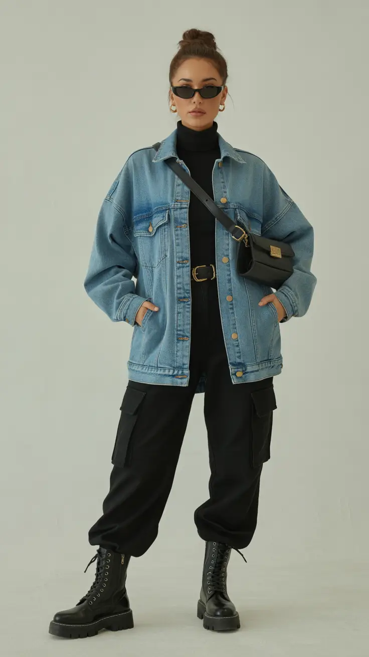 early spring outfits 2026 Denim Power Layering With A Street Edge
