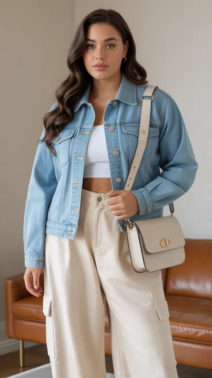 plus size spring outfits 2026 Modern Denim and Soft Neutrals for Everyday Cool