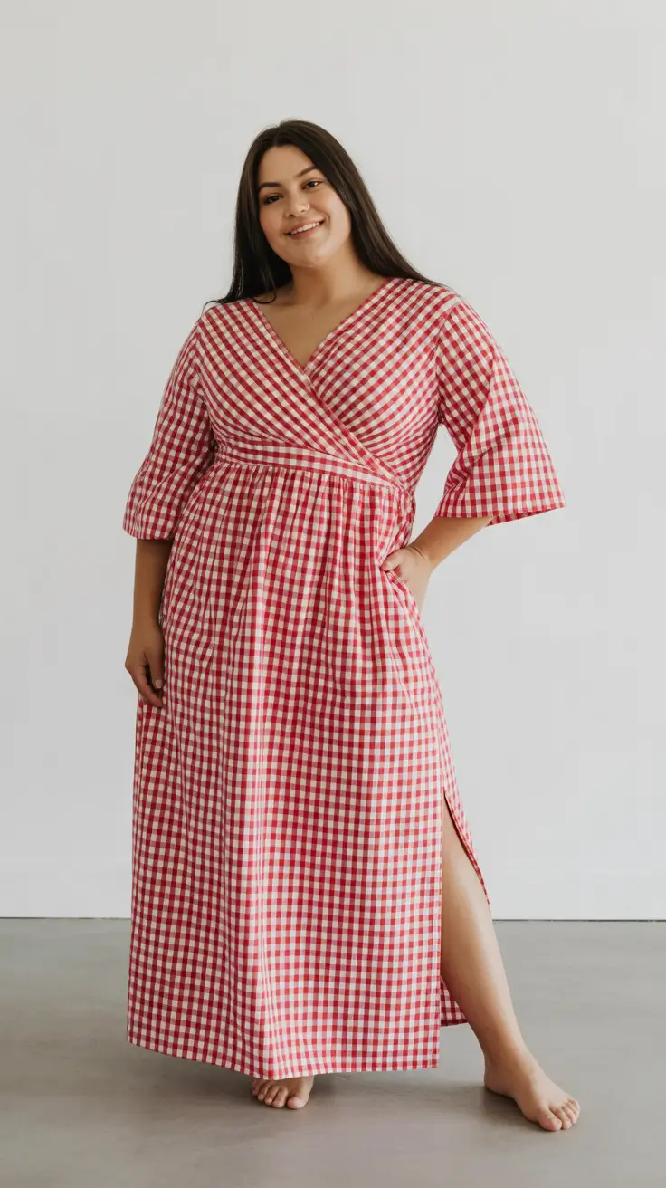 plus size spring outfits 2026 Fresh Gingham Simplicity With Springtime Warmth
