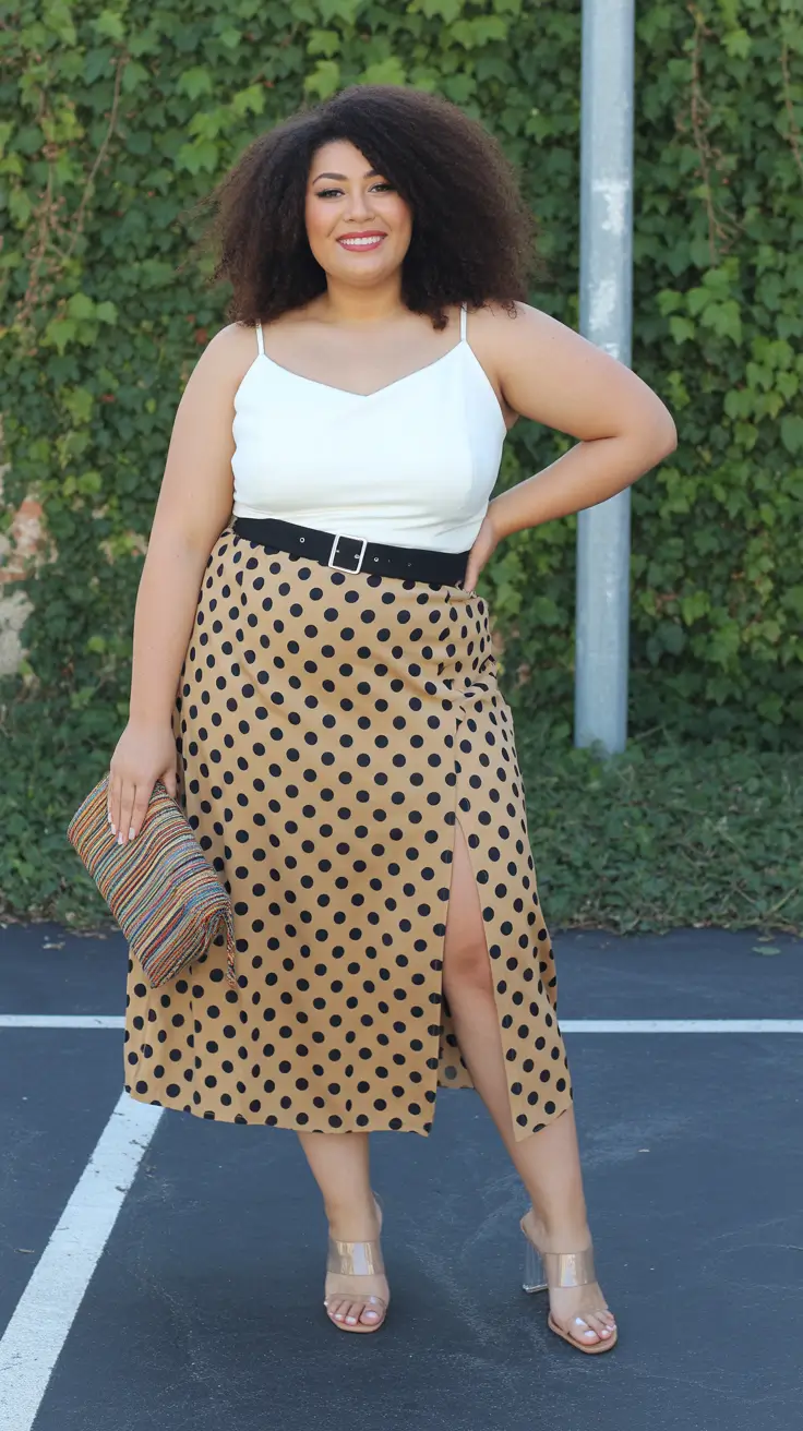 plus size spring outfits 2026 Classic Polka Dots With Modern Elegance