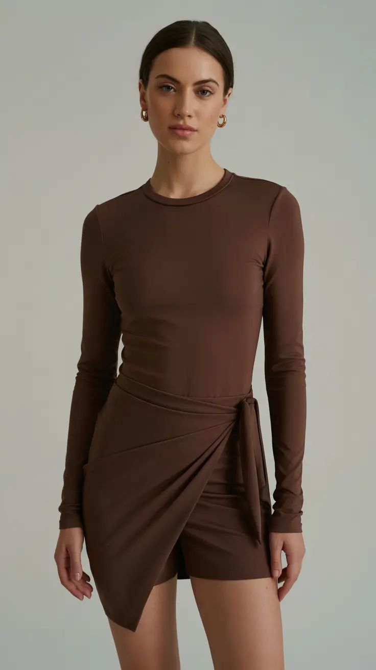 spring workout outfits 2026 Minimalist Chocolate Training Set for Elevated Spring Movement