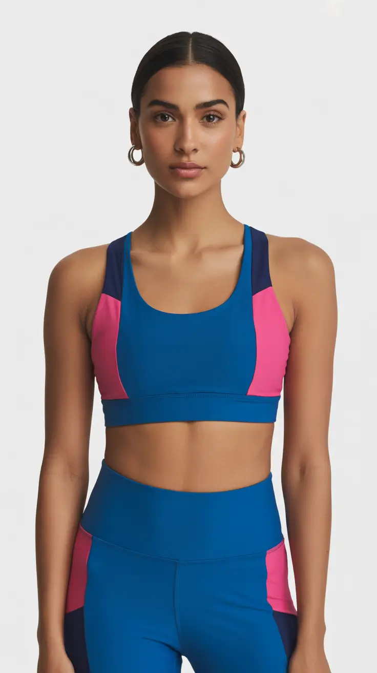spring workout outfits 2026 Colorblocked Blue and Pink Set for a Playful Spring Boost