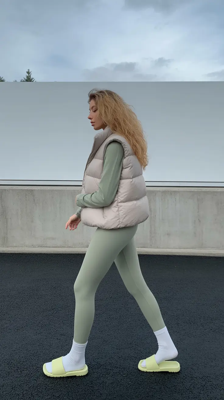 leggings-outfit-spring-2026 Tonal Softness for Chilly Spring Walks