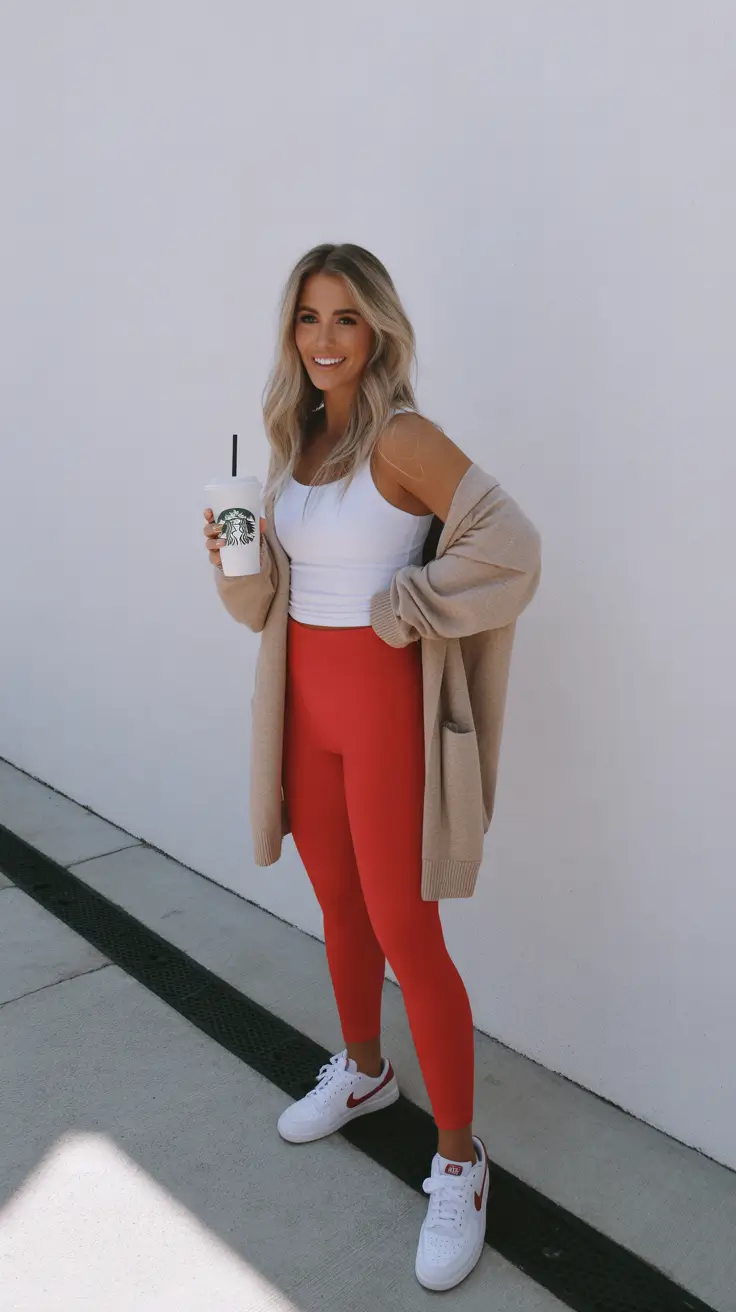 leggings-outfit-spring-2026 Warm Neutrals with a Pop of Spring Red