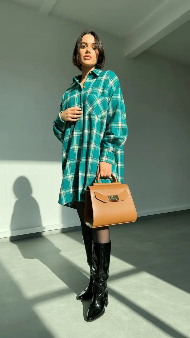 popular spring date night outfit 2026 Relaxed Plaid Charm with Elevated Accessories