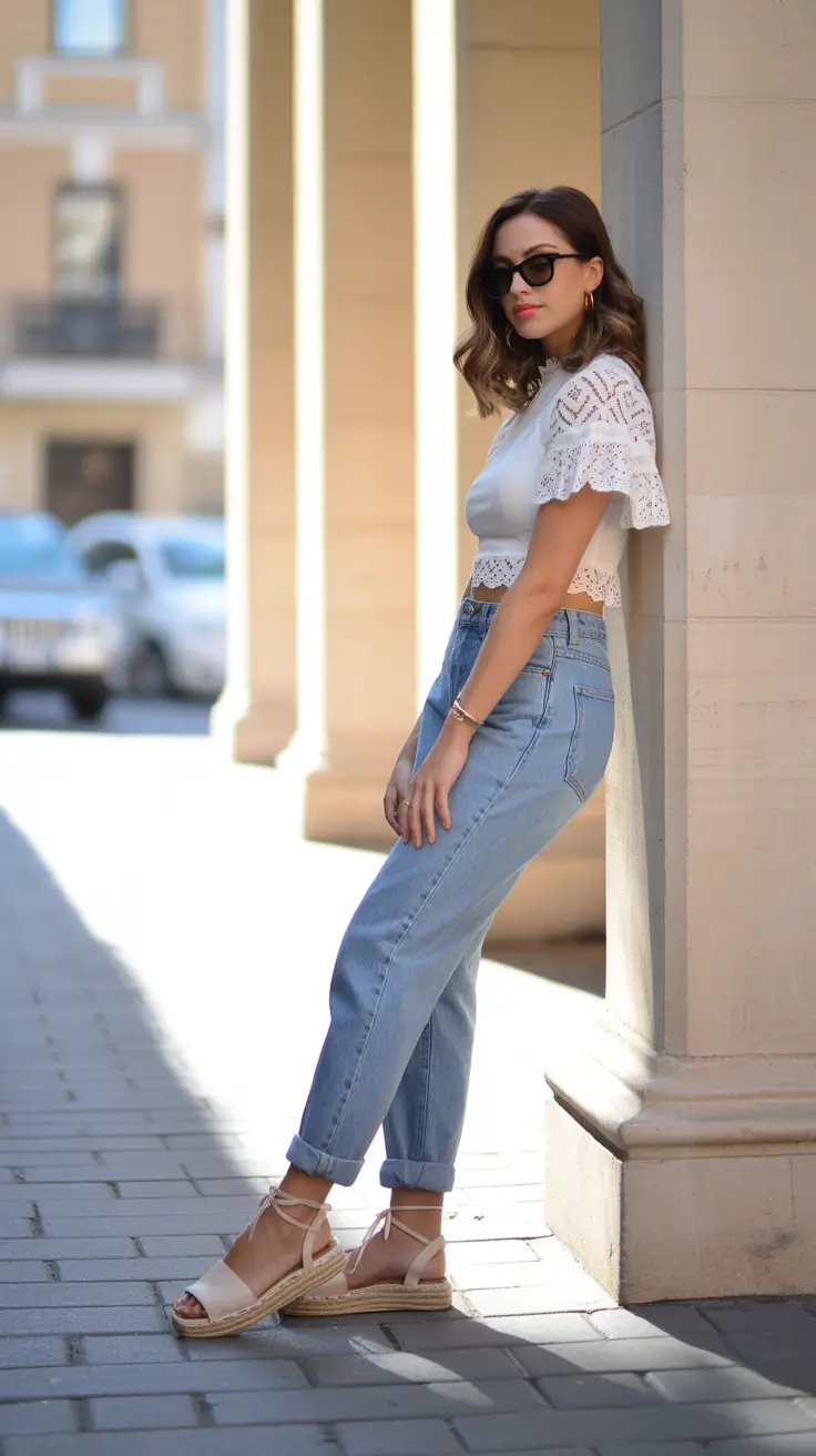 spring jean outfits women Romantic Lace With Softly Structured Spring Denim