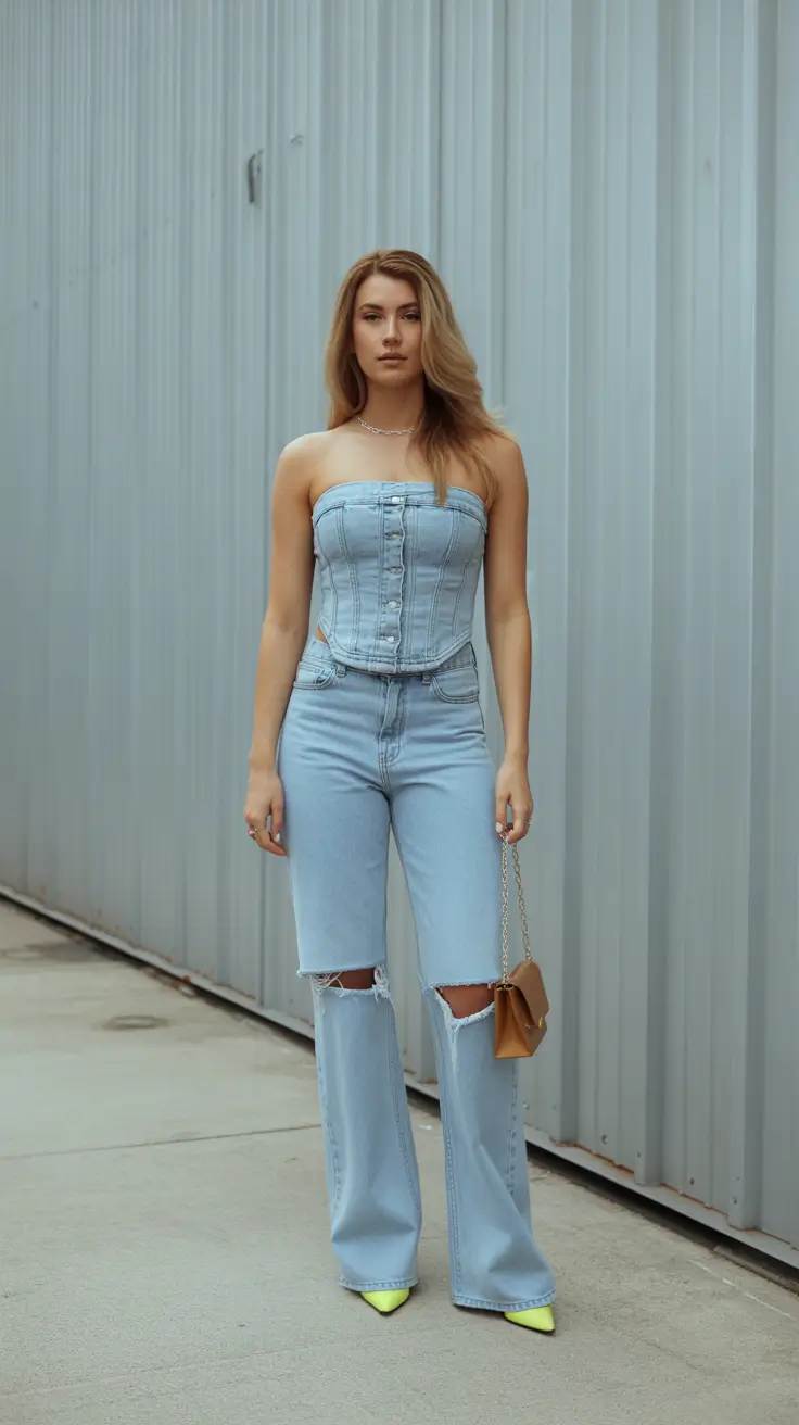 spring jean outfits 2026 Denim-on-Denim With a Modern Twist