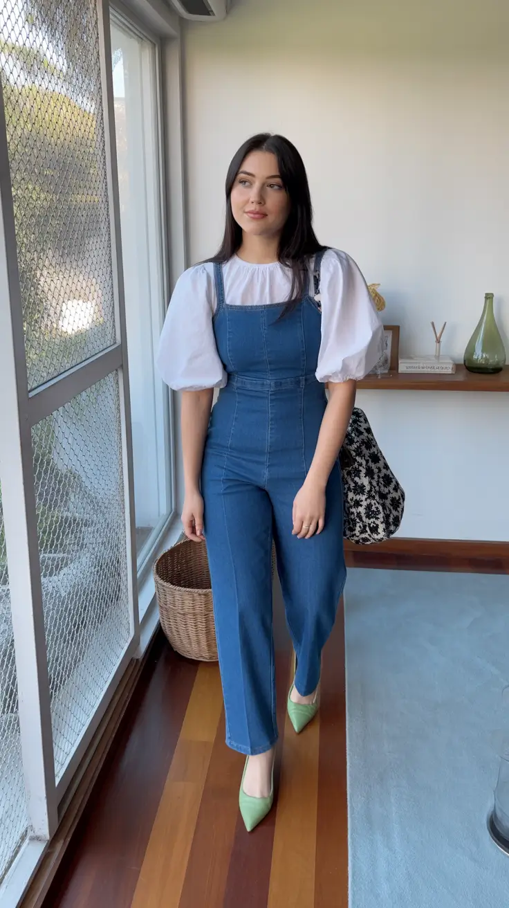 spring jean outfits for women Playful Denim Jumpsuit With Spring Softness