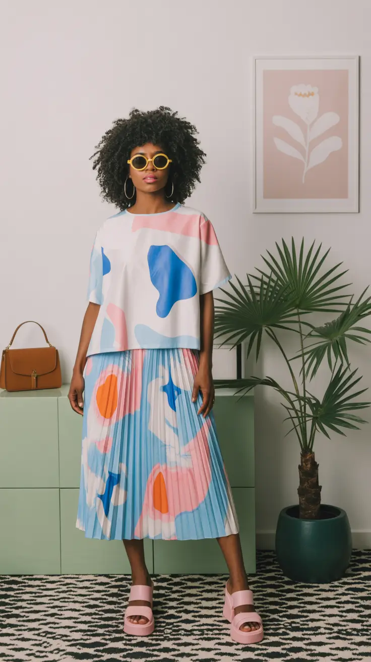 popular spring outfits black women 2026 Artful Colorblocking With Pleats and Pastels