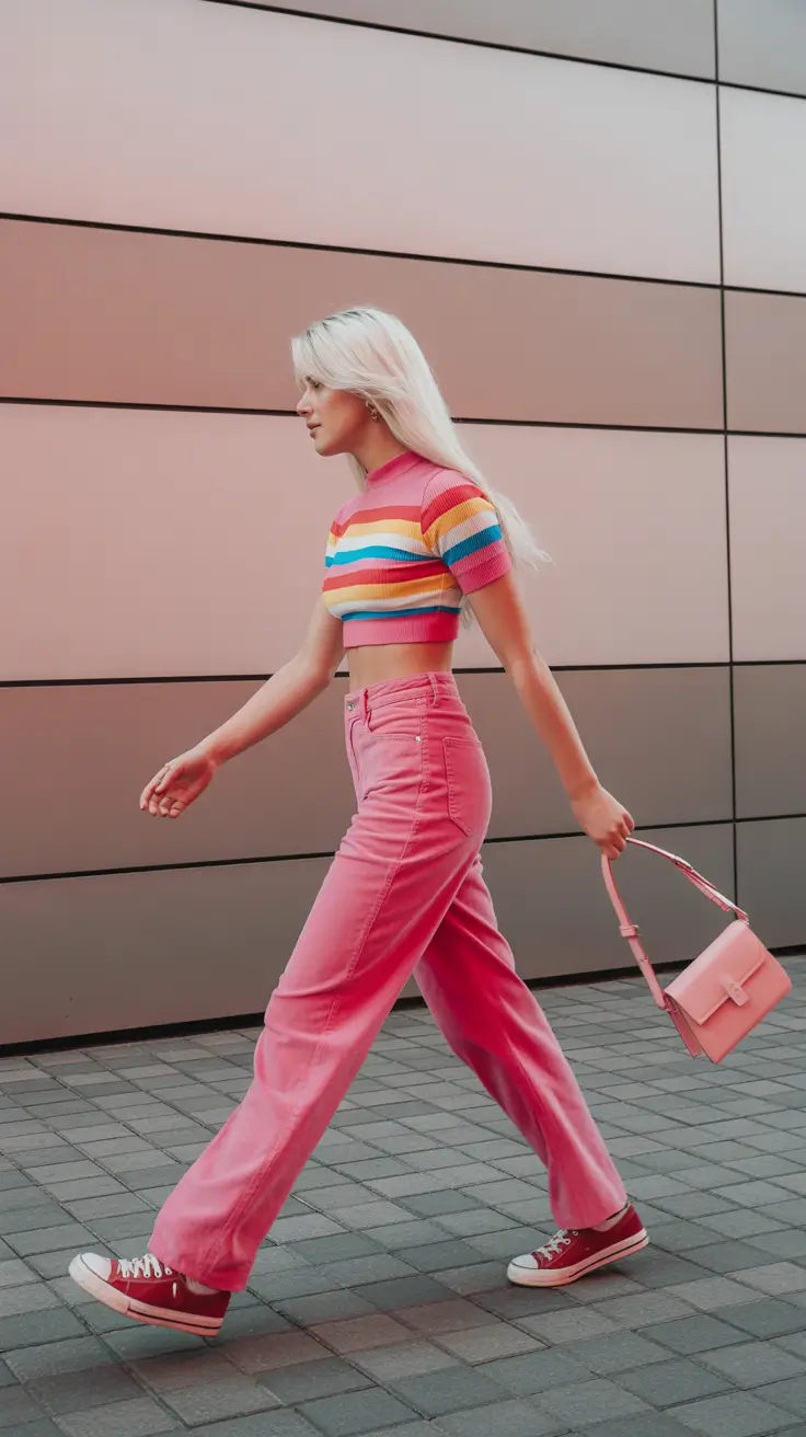 popular spring outfits inspiration 2026-Playful Color Pops for a Retro-Sweet Spring