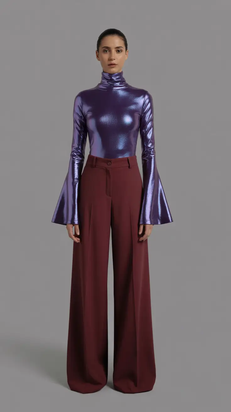 popular spring outfits inspiration 2026-Metallic Drama for the Bold Spring Minimalist