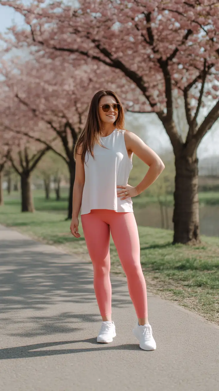popular spring sport outfits for women 2026 - Blossom-Path Soft Runner Look